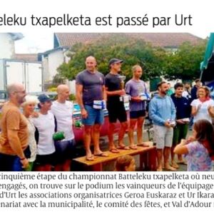 Batteleku Txapelketa Urt / Parution Sud Ouest