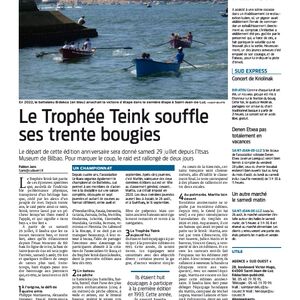 Parution Sud Ouest / 30 urte