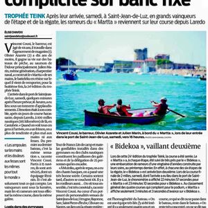 Article sud ouest du 8 août 2016