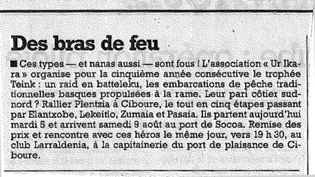 Article Sud-Ouest du 05 Août 1997